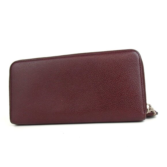 Authentic SAINT LAURENT CEP414680 0117 logo zip around purse leather [Used] - Picture 2 of 15